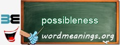 WordMeaning blackboard for possibleness